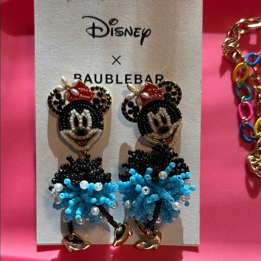 Baublebar Minnie Mouse Earrings - Black and Blue new